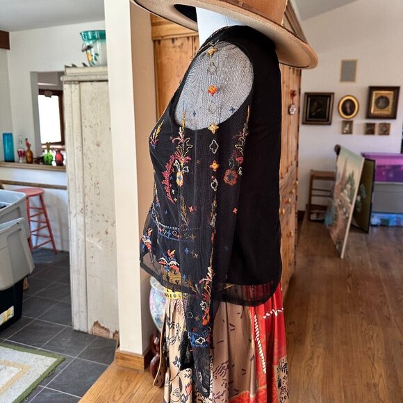 ZARA BEADED AND EMBROIDERED MESH TOP - Picture 5 of 7